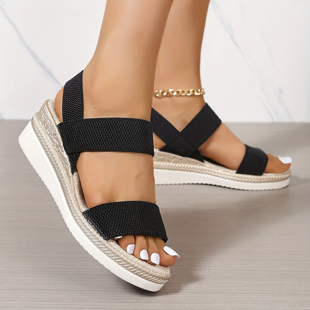 Wedge Heel Sandals For Women All Day Comfort Summer Footwear - OKOHOKO™ FASHION