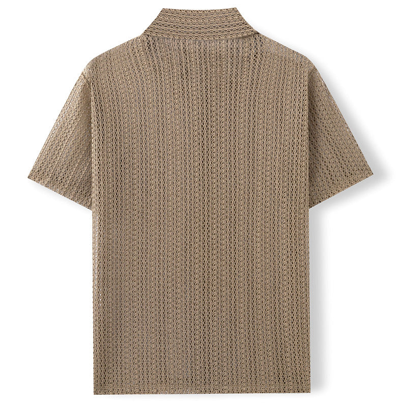 Men's Lightweight Summer Polo Shirt Breathable Knit Shirts