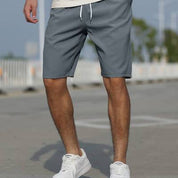 Men's Leisure Shorts Breathable Cotton Blend Drawstring Men Shorts