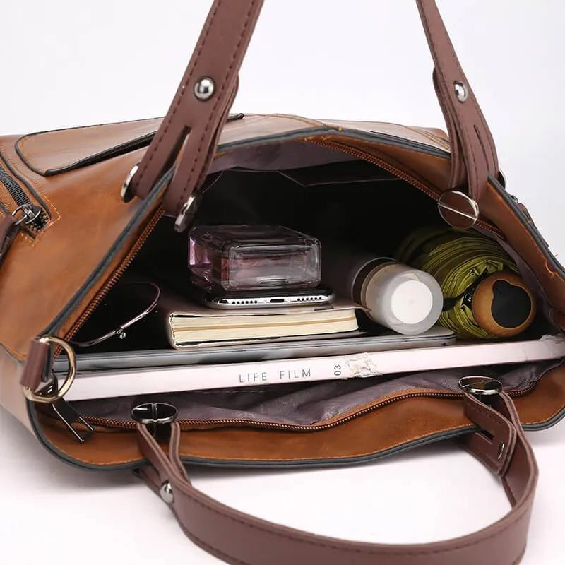 Elegant Leather Shoulder Bag Durable Everyday Companion - OKOHOKO™ FASHION