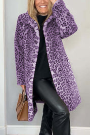 Leopard Print Coat Women Chic Warm Cozy Winter Outerwear - OKOHOKO™ FASHION