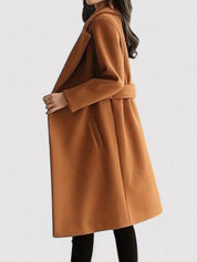 Womens Belted Wool Winter Coat Warm Elegant Outerwear - OKOHOKO™ FASHION