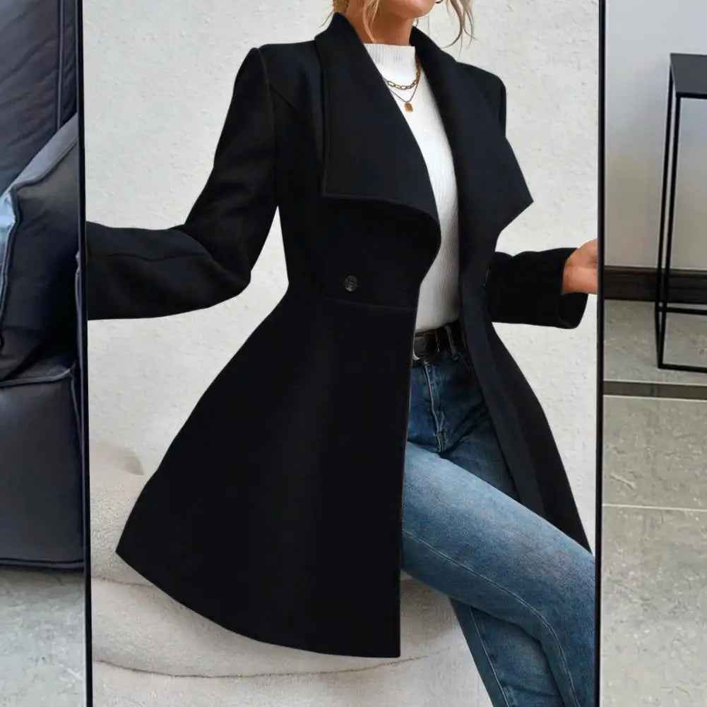 Elegant Wool Blend Long Coat for Women Winter Warmth - OKOHOKO™ FASHION
