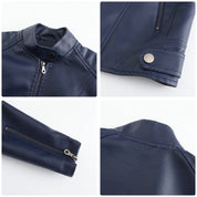 Womens Slim Leather Jacket Lightweight Casual Fashion - OKOHOKO™ FASHION