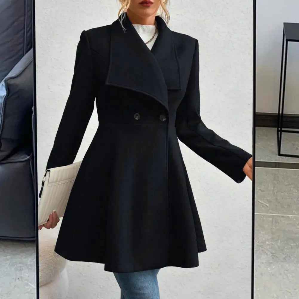 Elegant Wool Blend Long Coat for Women Winter Warmth - OKOHOKO™ FASHION