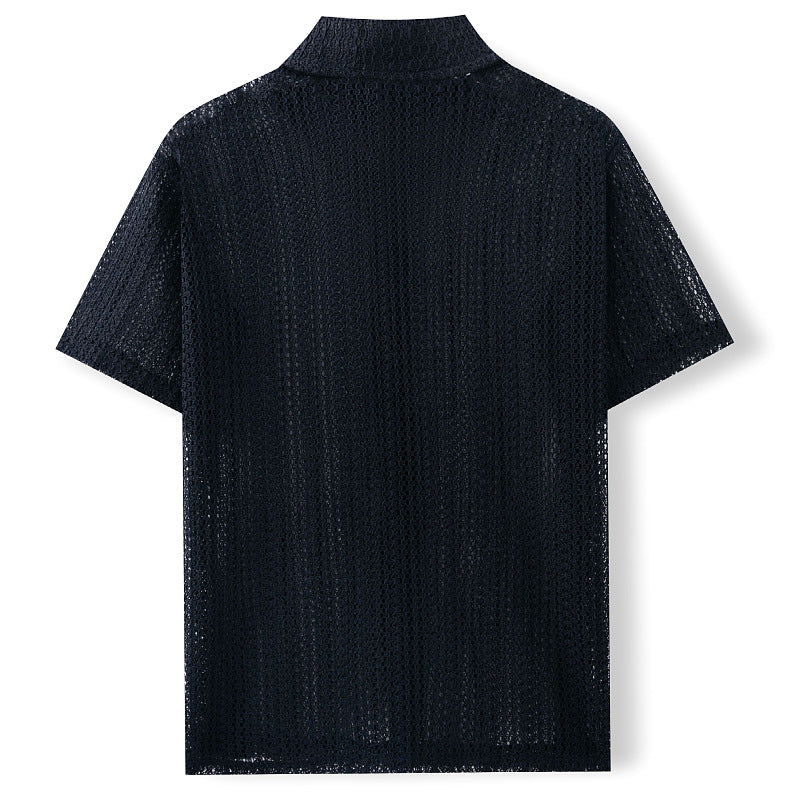 Men's Lightweight Summer Polo Shirt Breathable Knit Shirts