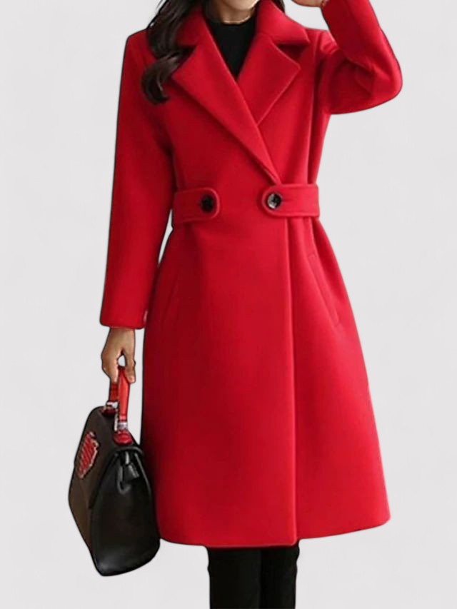 Womens Belted Wool Winter Coat Warm Elegant Outerwear - OKOHOKO™ FASHION