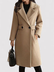 Womens Belted Wool Winter Coat Warm Elegant Outerwear - OKOHOKO™ FASHION