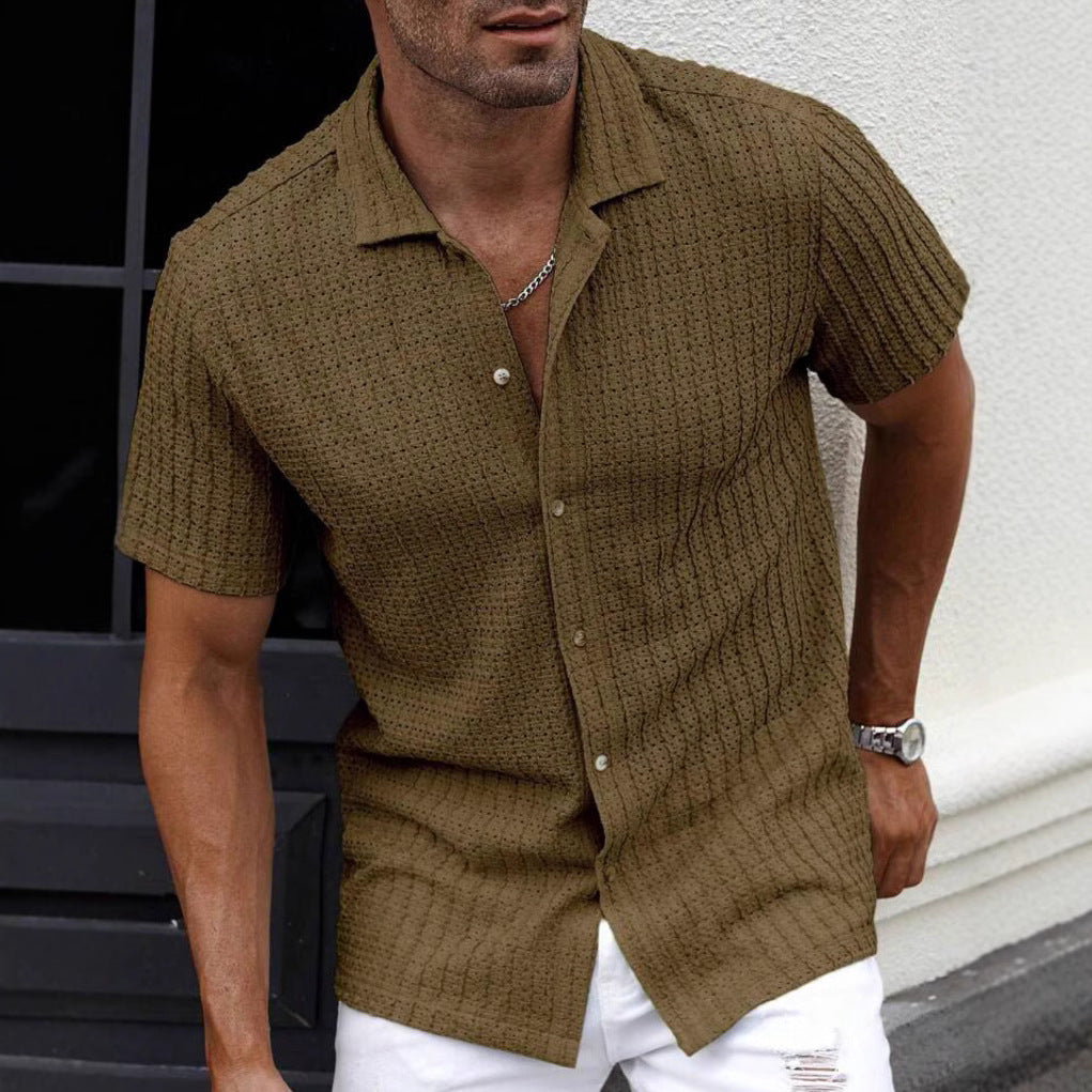 Men's Slim Fit Short Sleeve Casual Shirt For Everyday Wear Shirts
