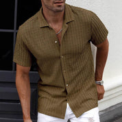 Men's Slim Fit Short Sleeve Casual Shirt For Everyday Wear Shirts