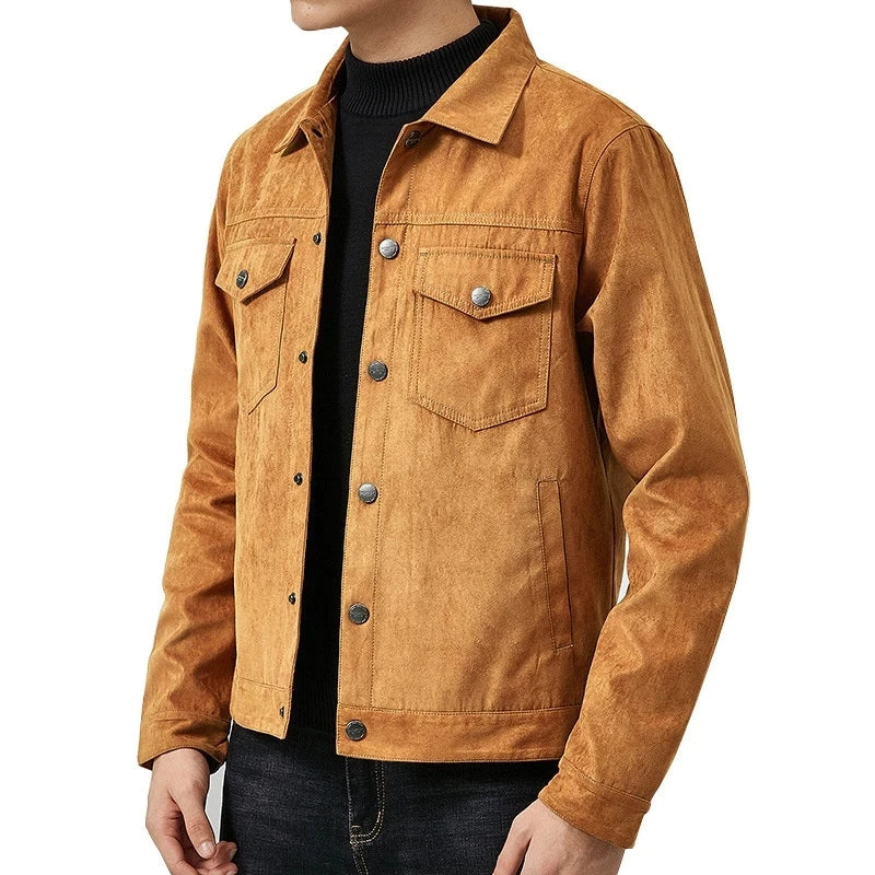 Casual Suede Leather Jacket For Men Premium Quality - OKOHOKO™ FASHION