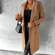 Womens Classic Wool Coat For Winter Warmth And Style - OKOHOKO™ FASHION