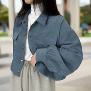 Corduroy Drawstring Short Jacket For Women Fall Wardrobe - OKOHOKO™ FASHION