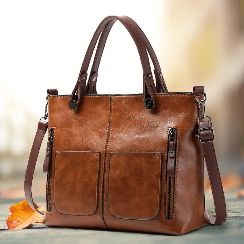 Elegant Leather Shoulder Bag Durable Everyday Companion - OKOHOKO™ FASHION