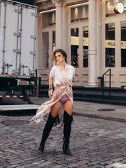 Elegant Long Floral Kimono Robe for Women Dresses