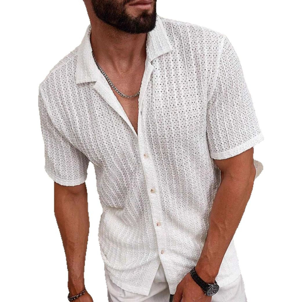 Men's Slim Fit Short Sleeve Casual Shirt For Everyday Wear Shirts