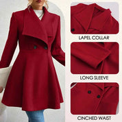Elegant Wool Blend Long Coat for Women Winter Warmth - OKOHOKO™ FASHION