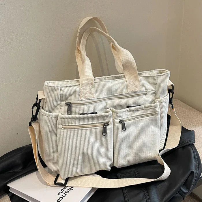 Corduroy Tote Bag Large Carryall For Everyday Style Bag