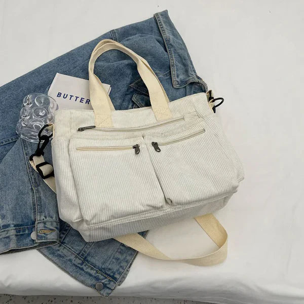 Corduroy Tote Bag Large Carryall For Everyday Style Bag