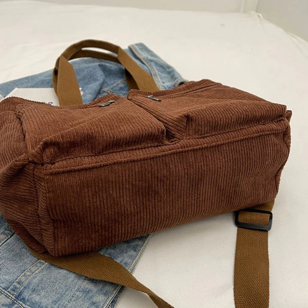 Corduroy Tote Bag Large Carryall For Everyday Style Bag