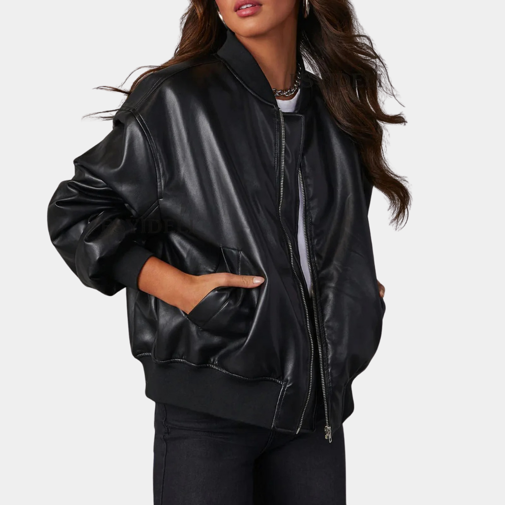 Casual Leather Jacket For Women Everyday Wear Warm Lined - OKOHOKO™ FASHION