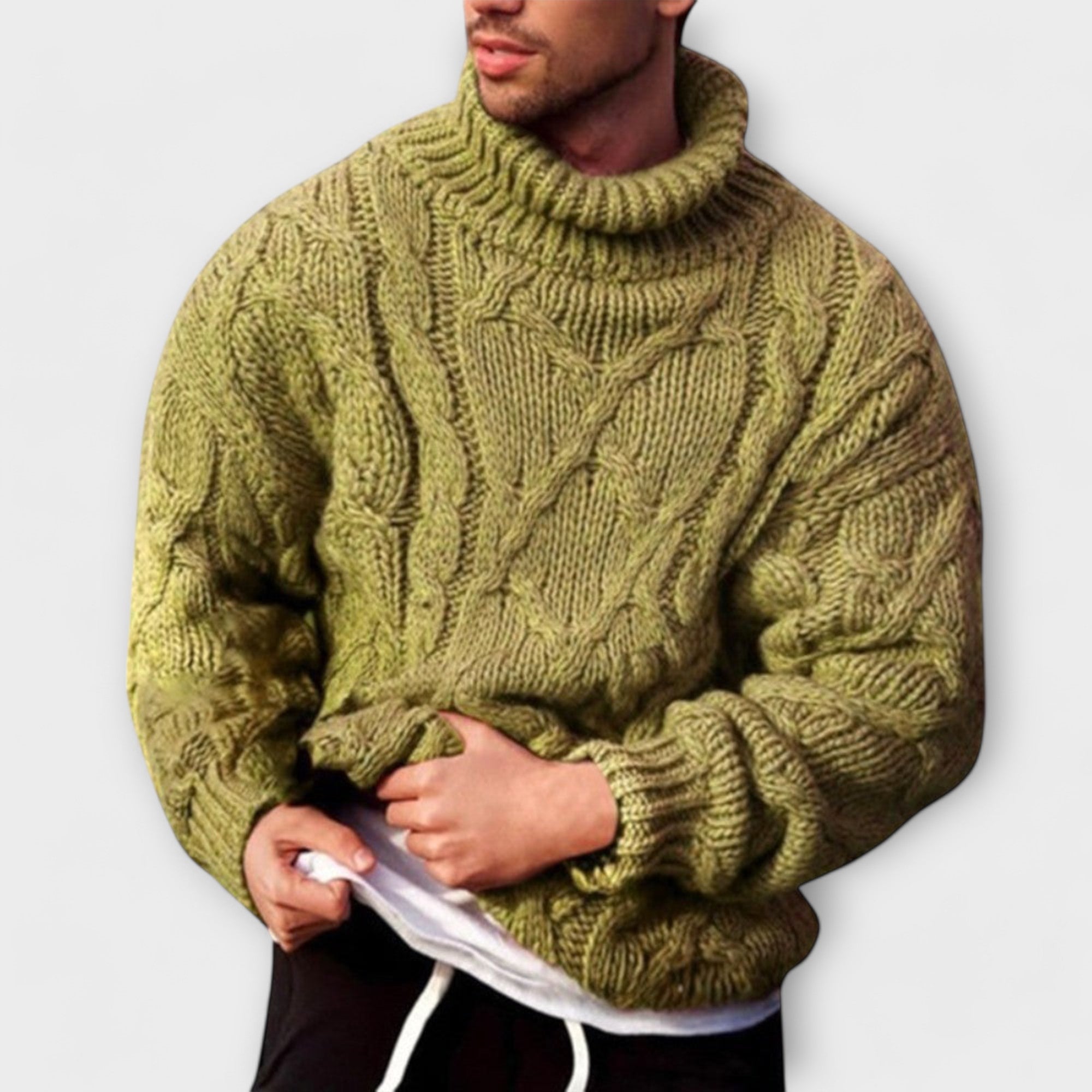 Mens Knitted Turtleneck Sweater Warm Classic Style Everyday - OKOHOKO™ FASHION