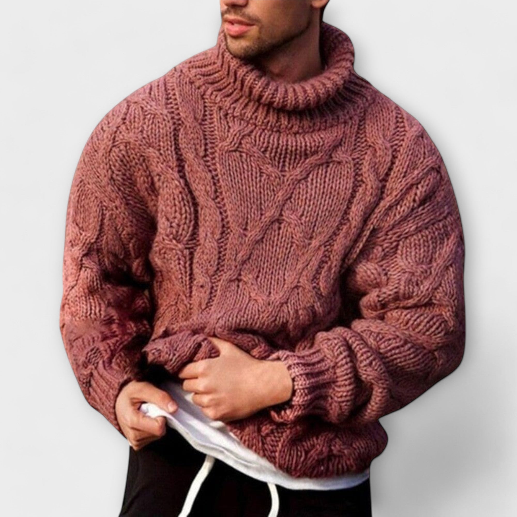 Mens Knitted Turtleneck Sweater Warm Classic Style Everyday - OKOHOKO™ FASHION