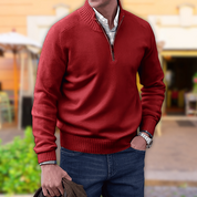 Mens Half Zip Knit Sweater For Everyday Comfort Casual - OKOHOKO™ FASHION