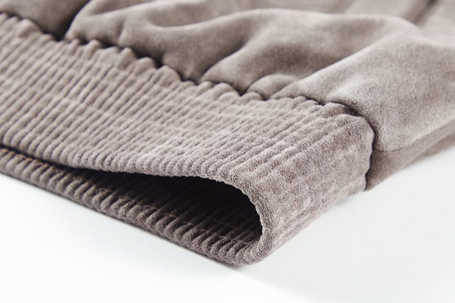 Lightweight Suede Jacket With Turn Down Collar All Weather Men's Clothing