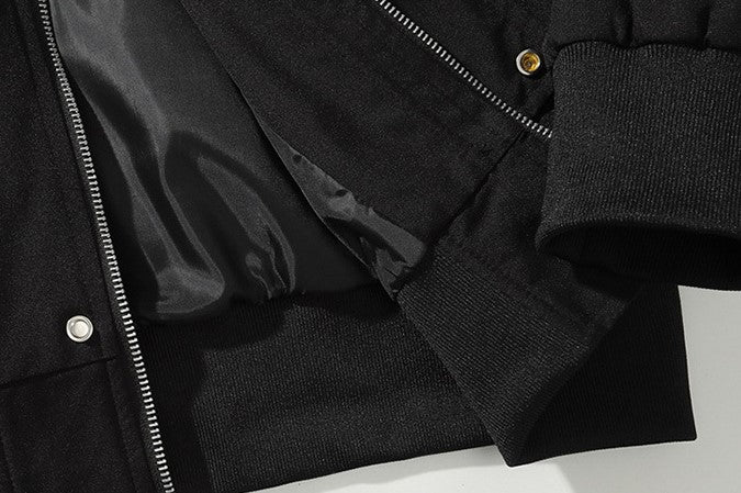 Weather Resistant Bomber Jacket With Zipper Pockets Men's Clothing