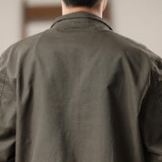 Canvas Wind Resistant Pilot Collar Jacket For Layering Men's Clothing