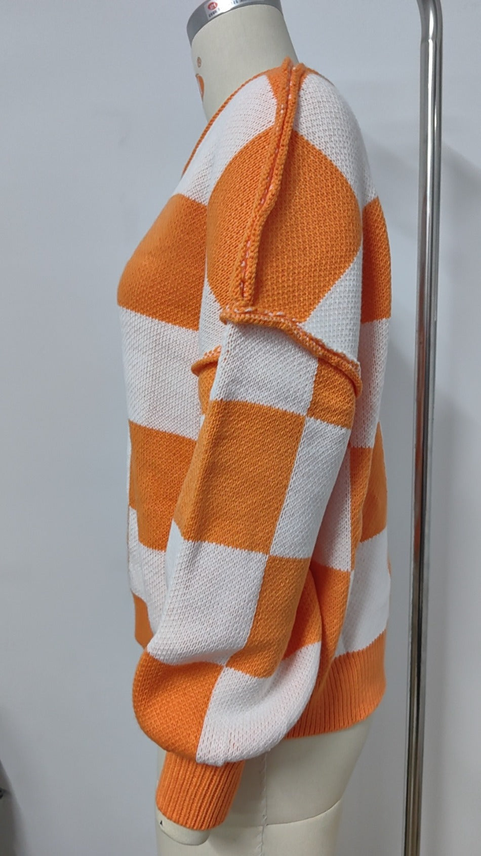 Womens Checkerboard Knit Sweater For Cozy Warmth Everyday - OKOHOKO™ FASHION