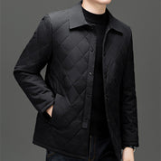 Diamond Quilted Jacket With Plaid Lining Weatherproof Coat Men's Clothing