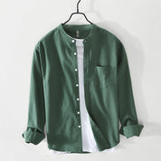 Cotton Shirt for Men and Women Long Sleeve Button Up Green Shirts