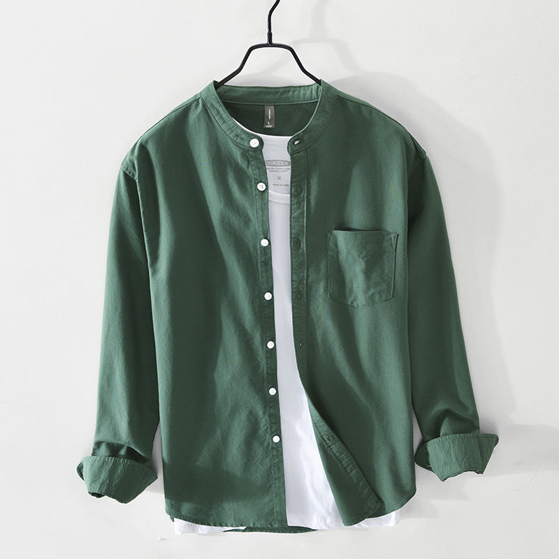 Cotton Shirt for Men and Women Long Sleeve Button Up Green Shirts