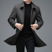 Men Wool Overcoat Classic Wool Blend Winter Coat Warm - OKOHOKO™ FASHION