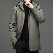Mens Winter Hooded Overcoat With Warmth And Classic Style - OKOHOKO™ FASHION