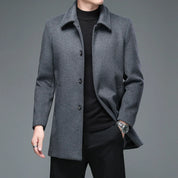 Men Wool Overcoat Classic Wool Blend Winter Coat Warm - OKOHOKO™ FASHION