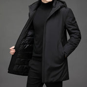 Mens Winter Hooded Overcoat With Warmth And Classic Style - OKOHOKO™ FASHION