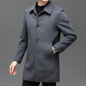 Men Wool Overcoat Classic Wool Blend Winter Coat Warm - OKOHOKO™ FASHION