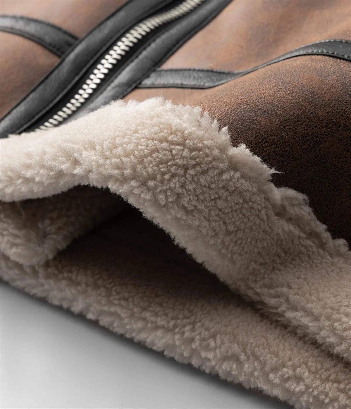 Lamb Wool Leather Jacket For Men Warm Winter Outerwear - OKOHOKO™ FASHION