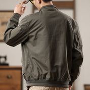 Canvas Wind Resistant Pilot Collar Jacket For Layering Men's Clothing