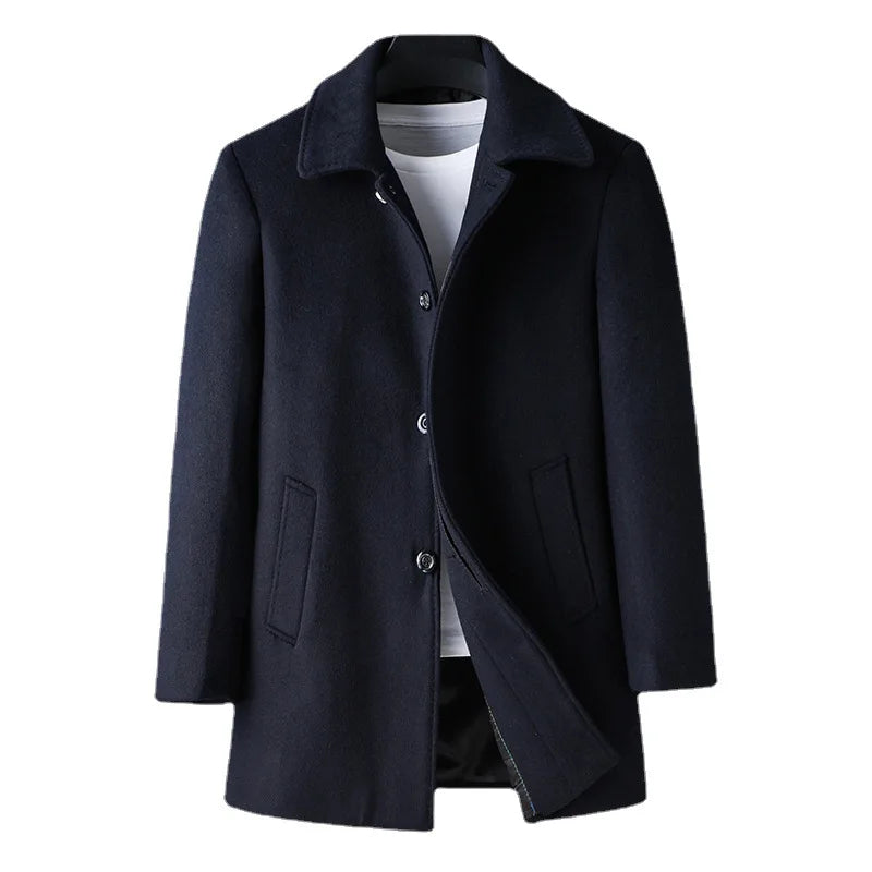 Men Wool Overcoat Classic Wool Blend Winter Coat Warm - OKOHOKO™ FASHION