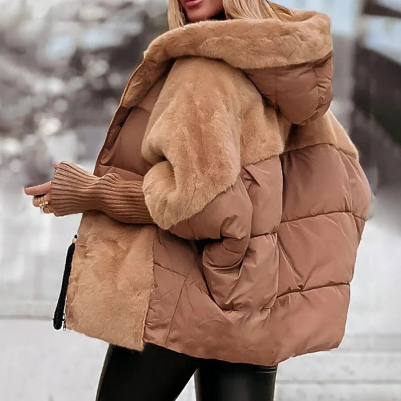 Women Hooded Down Jacket Winter Coat Puffer Warmth - OKOHOKO™ FASHION