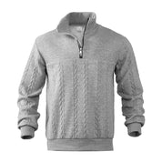 Mens Quarter Zip Pullover Sweatshirt Polyester Blend - OKOHOKO™ FASHION