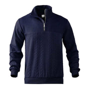 Mens Quarter Zip Pullover Sweatshirt Polyester Blend - OKOHOKO™ FASHION