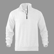 Mens Quarter Zip Pullover Sweatshirt Polyester Blend - OKOHOKO™ FASHION