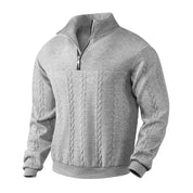 Mens Quarter Zip Pullover Sweatshirt Polyester Blend - OKOHOKO™ FASHION