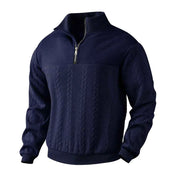 Mens Quarter Zip Pullover Sweatshirt Polyester Blend - OKOHOKO™ FASHION