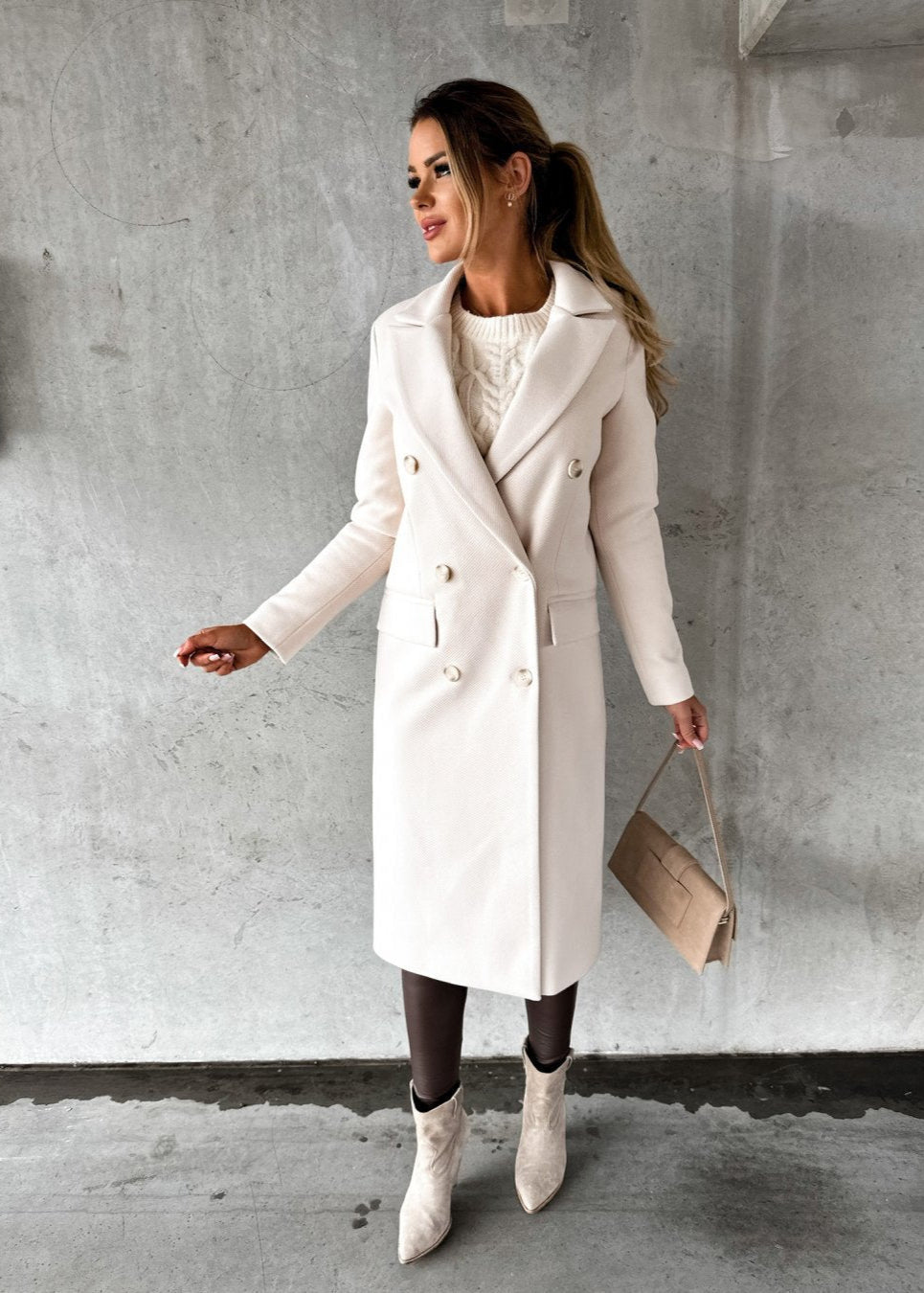 Womens Classic Wool Coat For Winter Warmth And Style - OKOHOKO™ FASHION